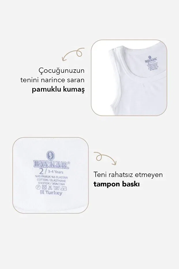 Детское белье для мальчиков хлопковое 2-pack Baykar, White — фото 3