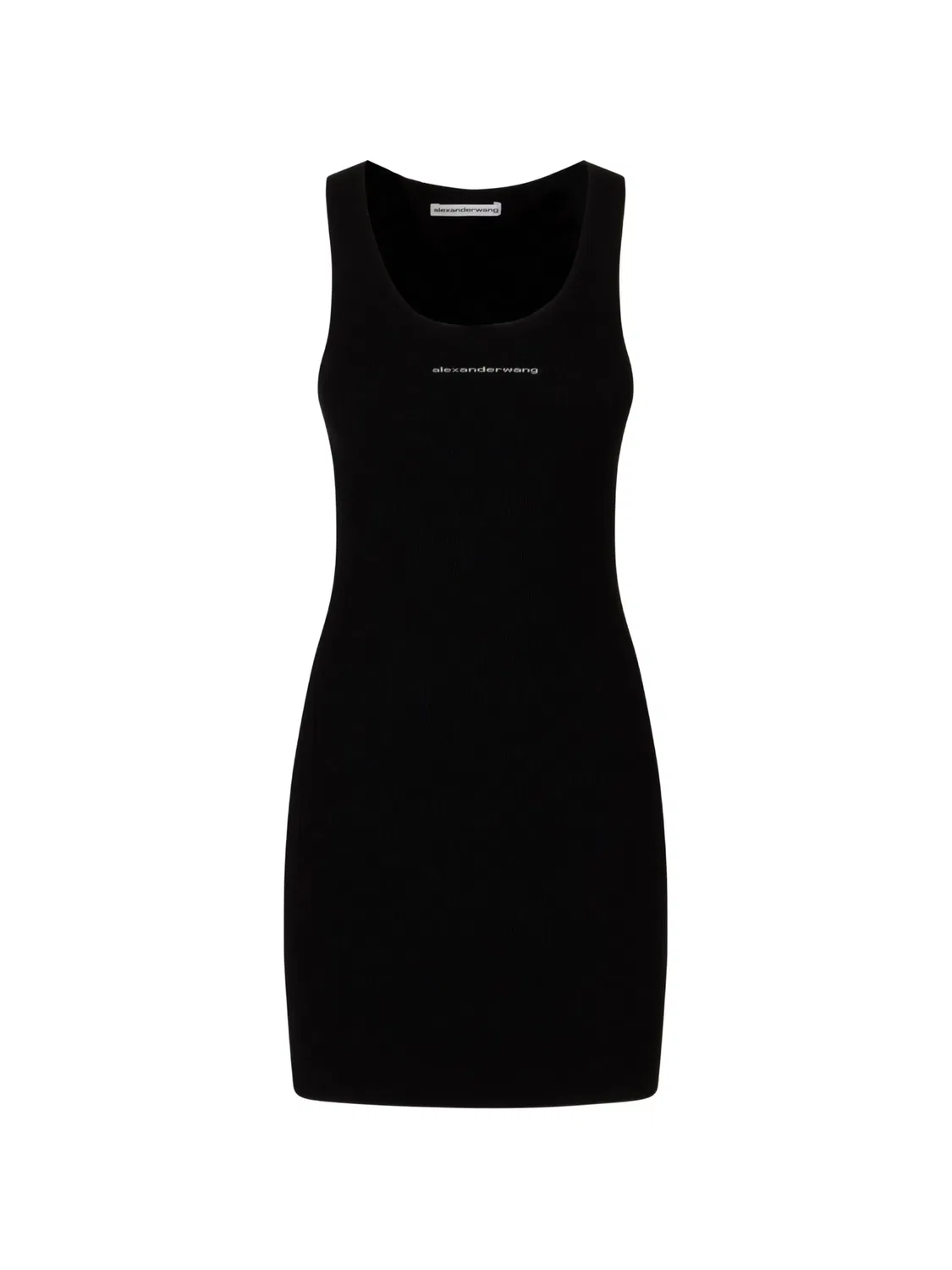 Мини-платье с логотипом, черное Alexander Wang, черный