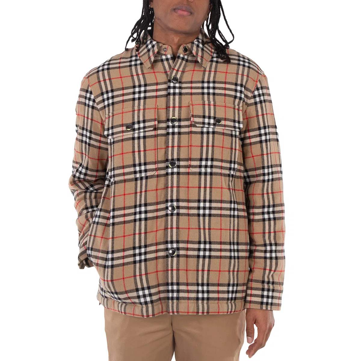 Оверширт Burberry Archive Beige Vintage Check Wool Cotton Overshirt, Archive Beige Ip Check