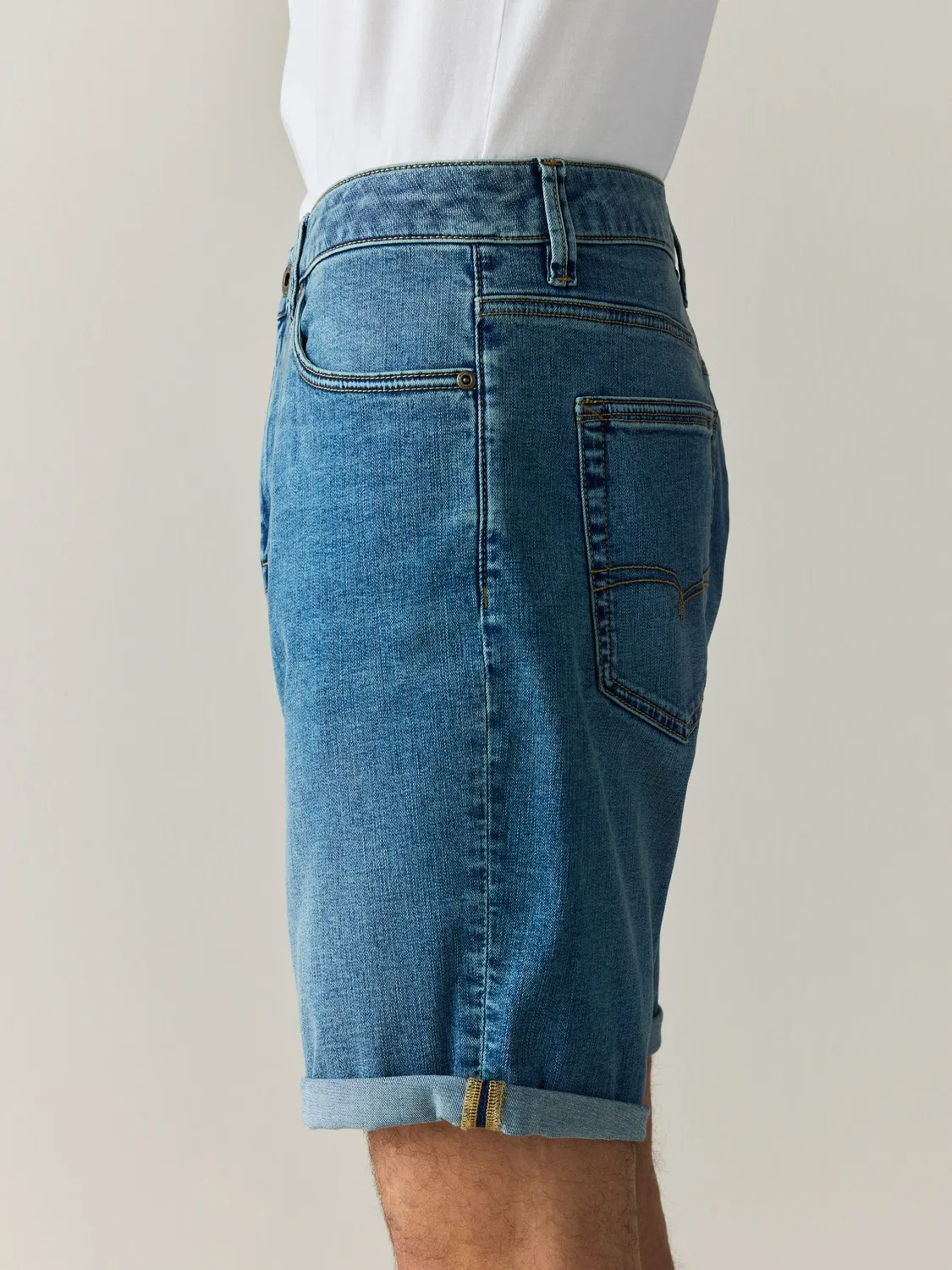Шорты джинсовые Straight Fit Motion Flex Next, Mid Blue — фото 4