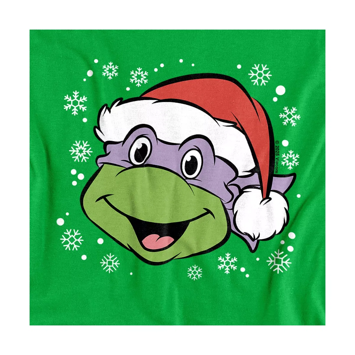 Детское футболка с принтом Teenage Mutant Ninja Turtles Donatello Christmas Hat T-Shirt, Heather Navy — фото 2