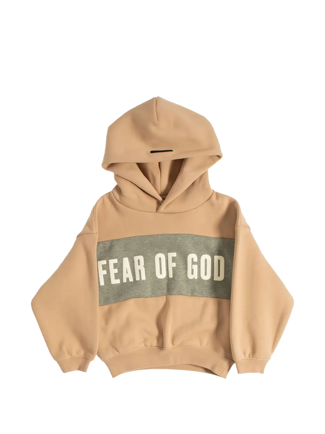 Укороченное худи со вставками Fear Of God Essentials Kids, коричневый
