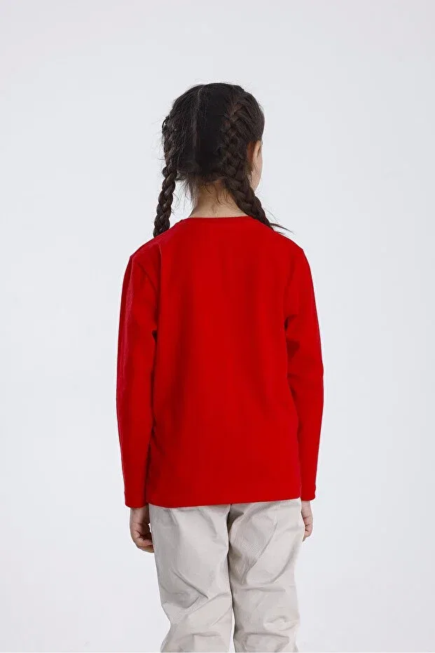 Детская футболка с длинным рукавом Basic Miababy, Red — фото 3