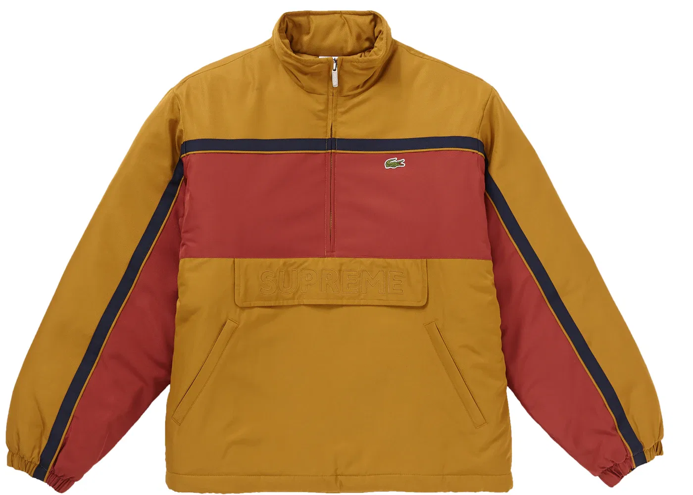 Мужская куртка с принтом Supreme LACOSTE Puffy Half Zip Pullover, Gold
