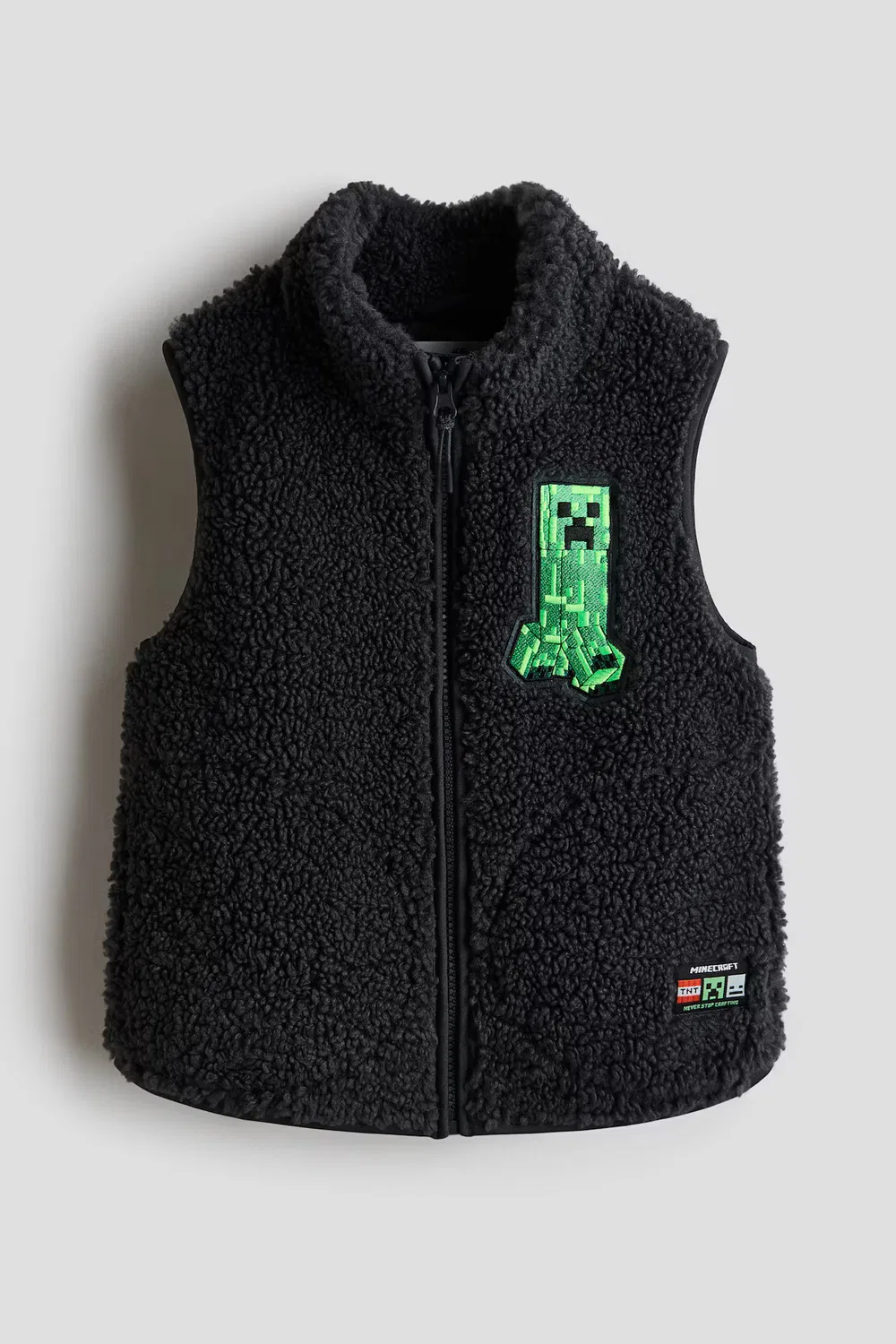 Жилет из плюшевого флиса с декоративным рисунком H&M, Schwarz/Minecraft