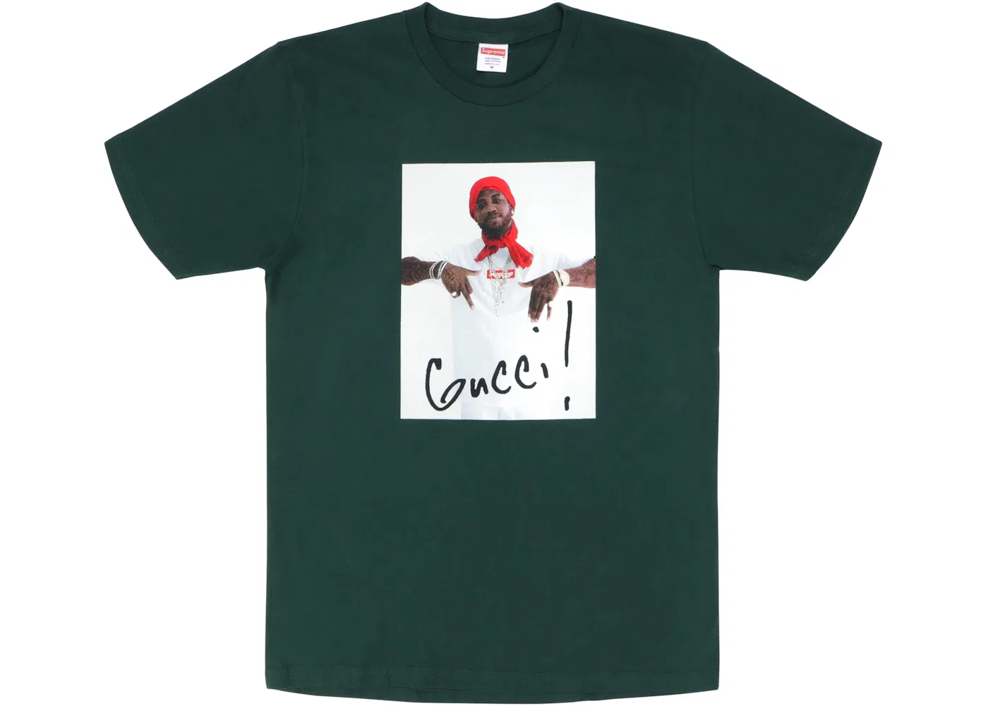 Мужская футболка с принтом Supreme Gucci Mane Tee, Green