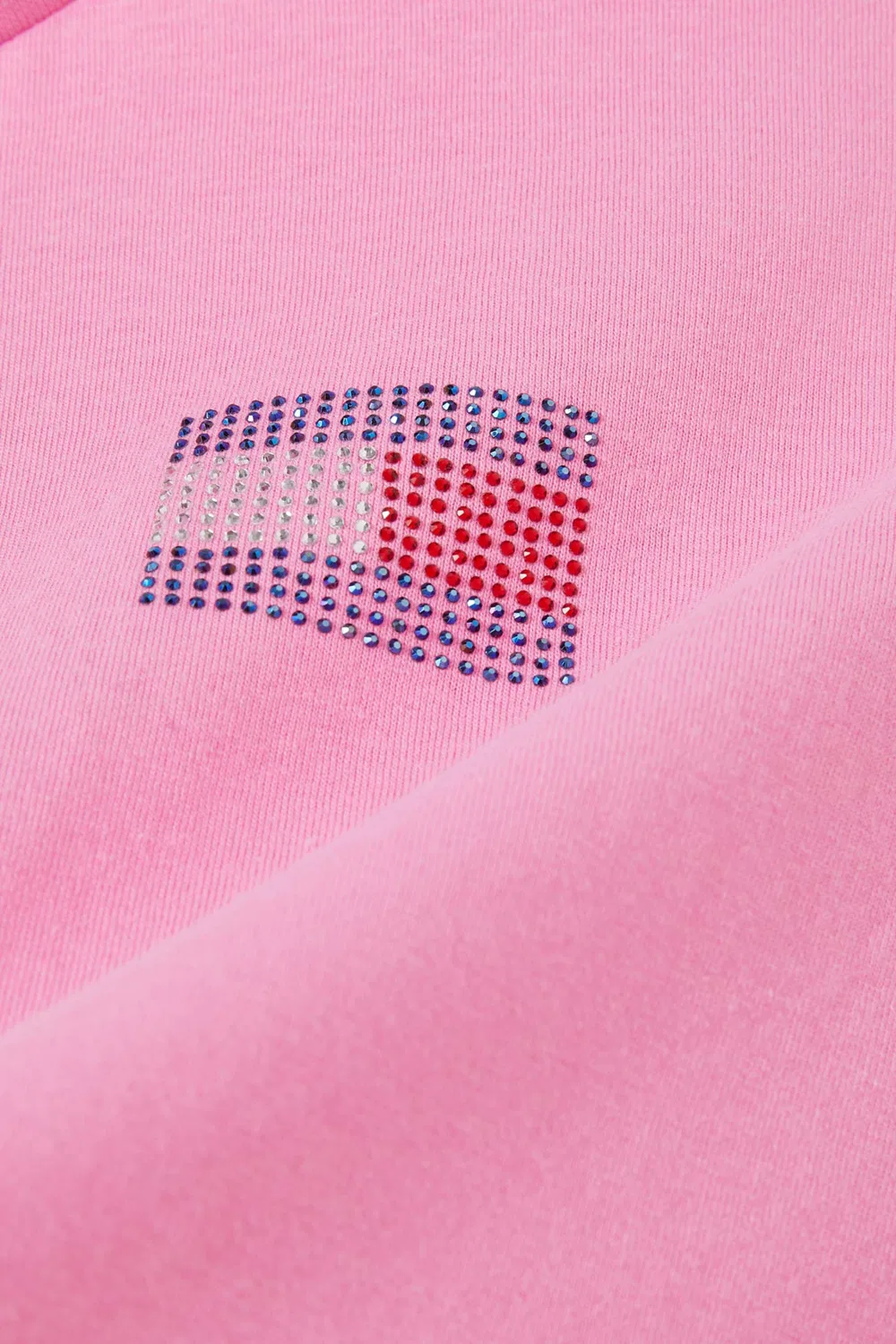 Футболка с логотипом из страз Tommy Hilfiger, розовый — фото 3