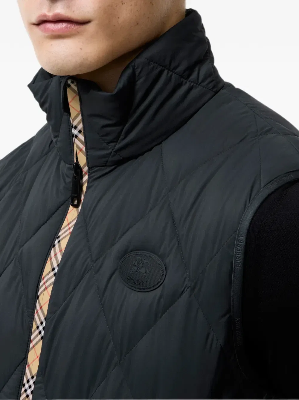 Стеганый нейлоновый жилет Acresford Burberry, синий — фото 4