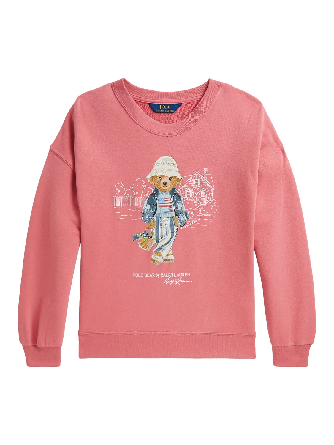 Толстовка стандартного кроя для девочки Polo Ralph Lauren, розовый — фото 4