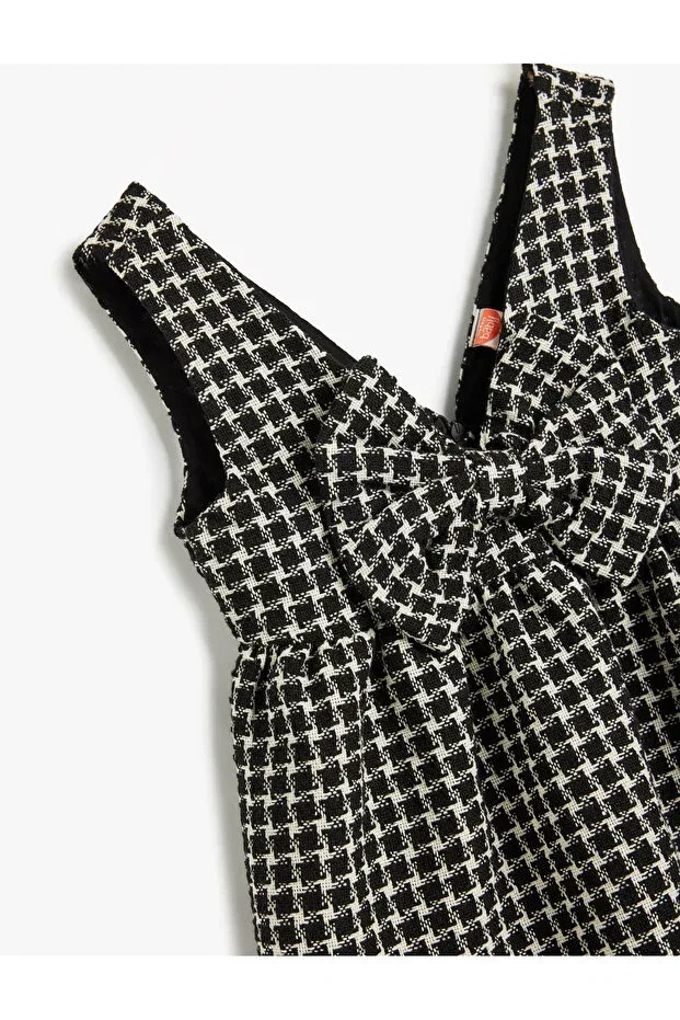 Детское платье для девочек твидовое Koton, Black Patterned — фото 3