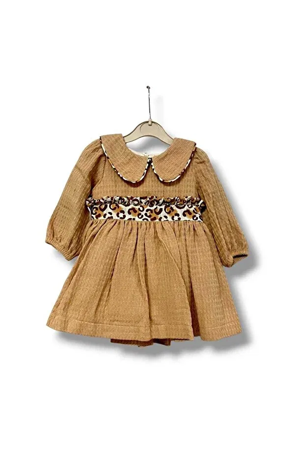 Детское платье для девочек хлопковое Minishoow, Light Brown