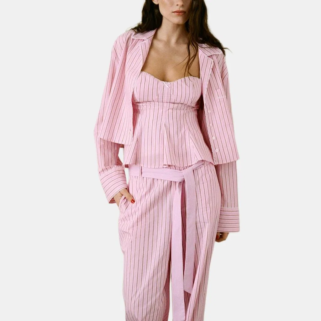 Женская рубашка с отложным воротником Pink Lapel ZARA, Pink — фото 4