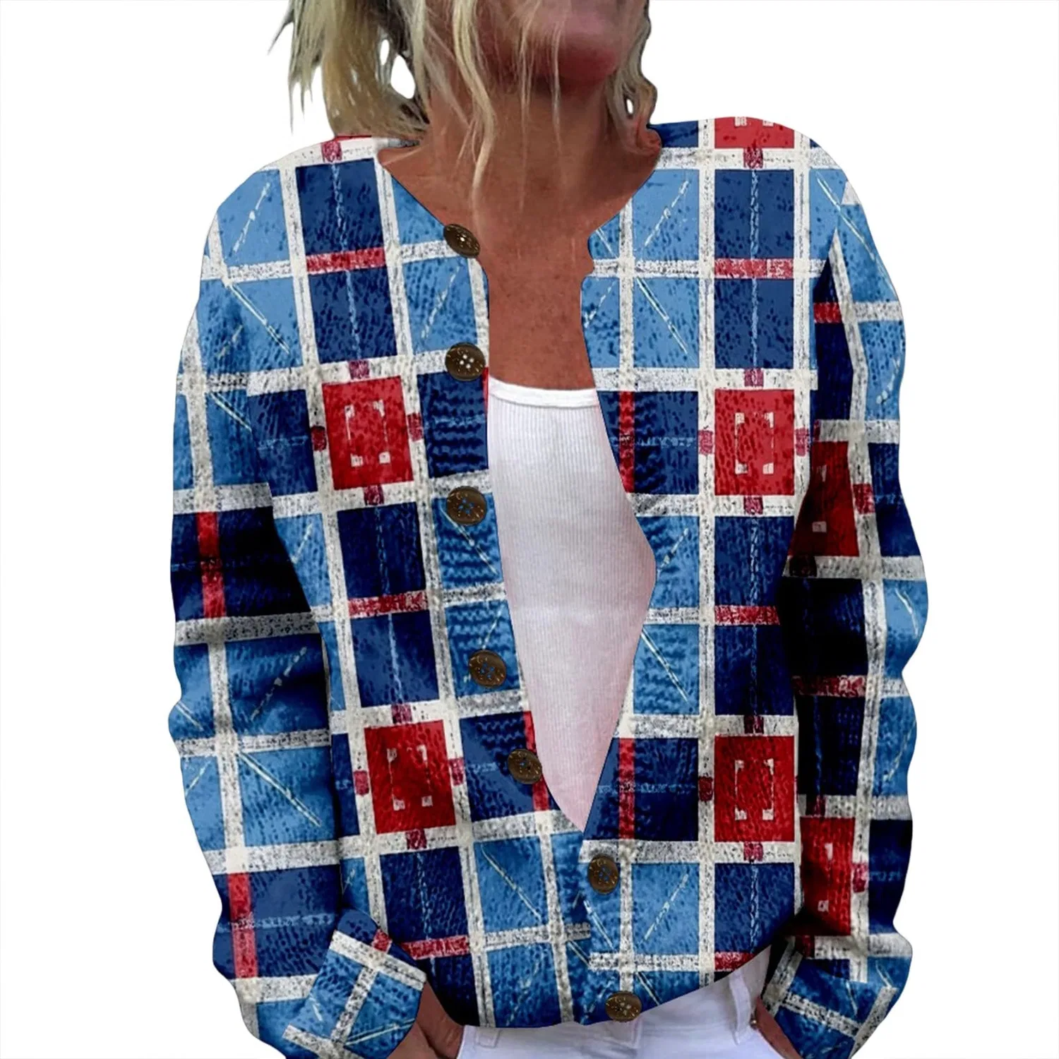Женский кардиган с принтом Christmas Cardigan, Rosso