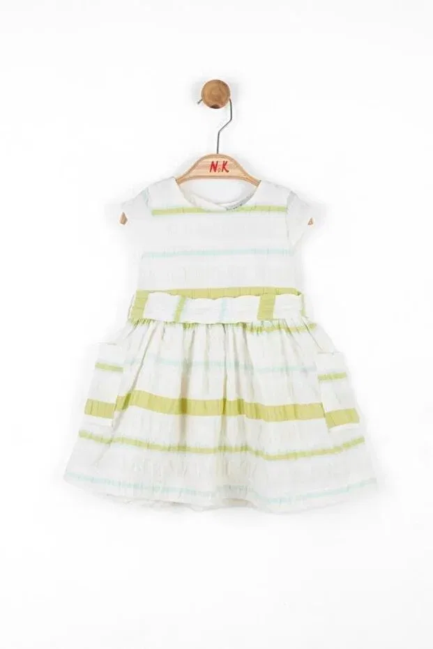 Детское платье для девочек без рукавов Nk Kids, Ecru-Green