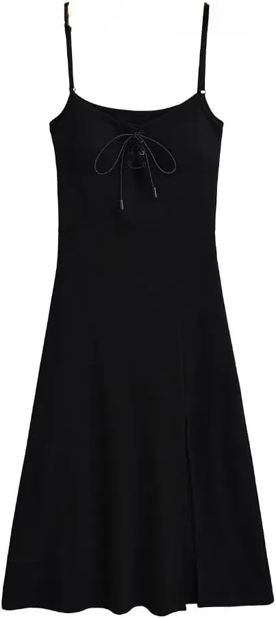 Женское сарафан-платье с плиссировкой, Maxi, Black