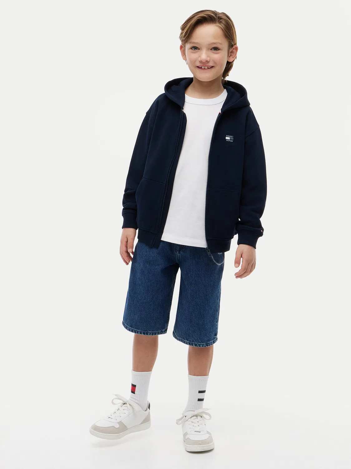 Толстовка стандартного кроя для мальчика Tonal Flag Tommy Hilfiger, темно-синий — фото 2