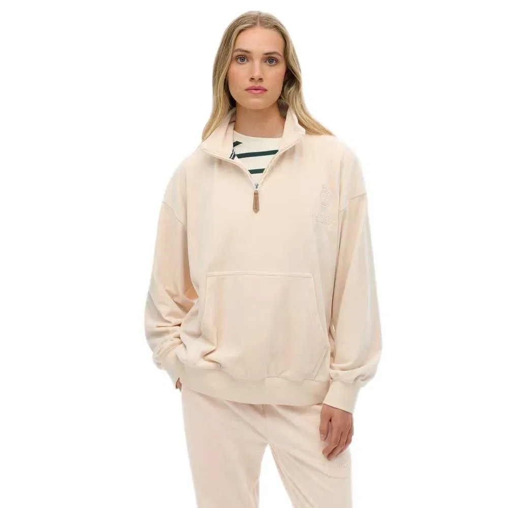 Женский свитшот с полузастежкой-молнией Country Club Velour Superdry, Pink