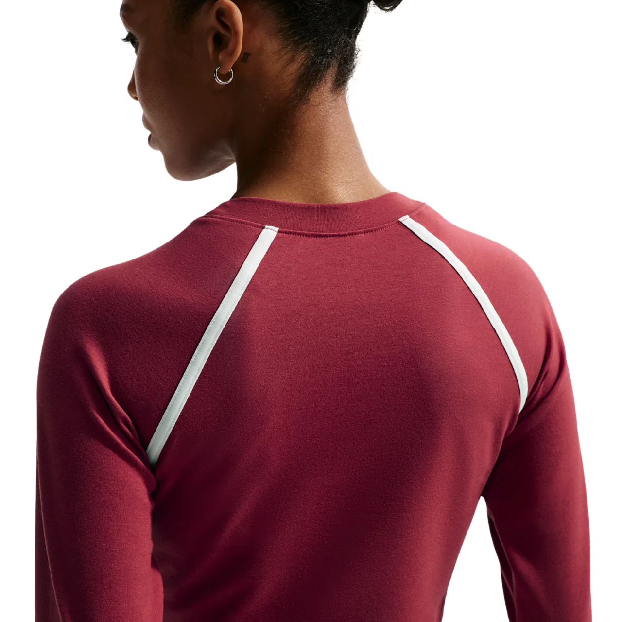 Женский лонгслив-кроп Body Bold NSW Street Nike, цвет Team Crimson/Team Crimson/Chalk — фото 2