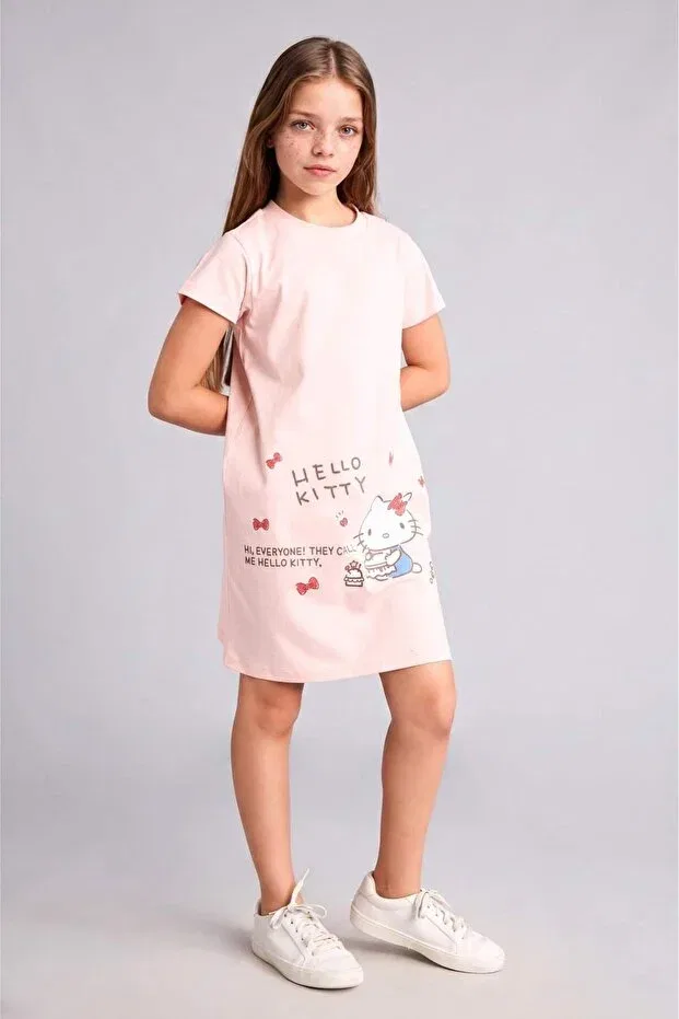 Детская ночная рубашка с коротким рукавом Hello Kitty Licensed Defacto, Pink-Pn622