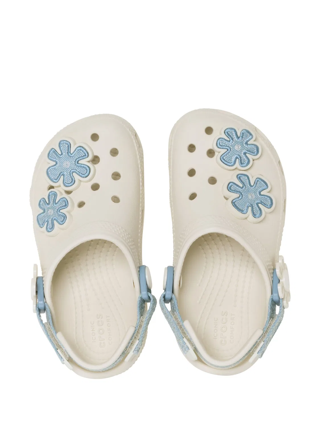 Клоги Crocs Classic Denim Flower Adjustable Backstrap, коричневый — фото 3