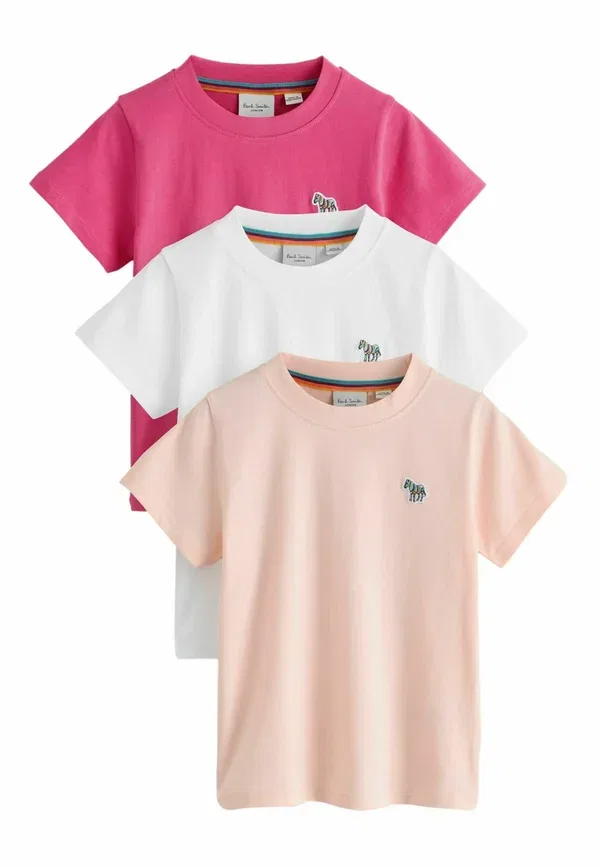 Комплект из 3 футболок с вышивкой Paul Smith Junior, белый/розовый