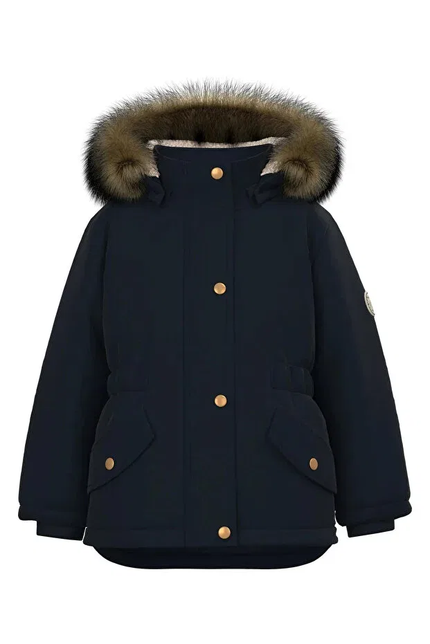 Детское пальто-парка для девочек с капюшоном Name It, Black