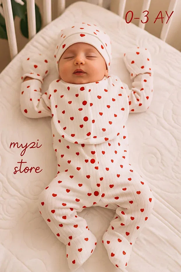 Детский комплект из 5 предметов хлопковый Newborn hospital release set Myzi Store, Ecru