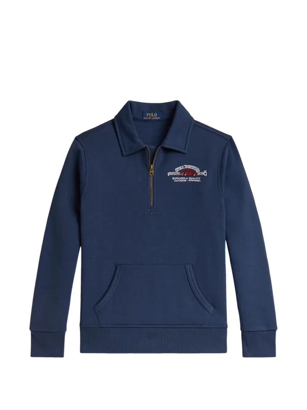 Свитер на молнии с графичным принтом POLO RALPH LAUREN KIDS, синий — фото 2