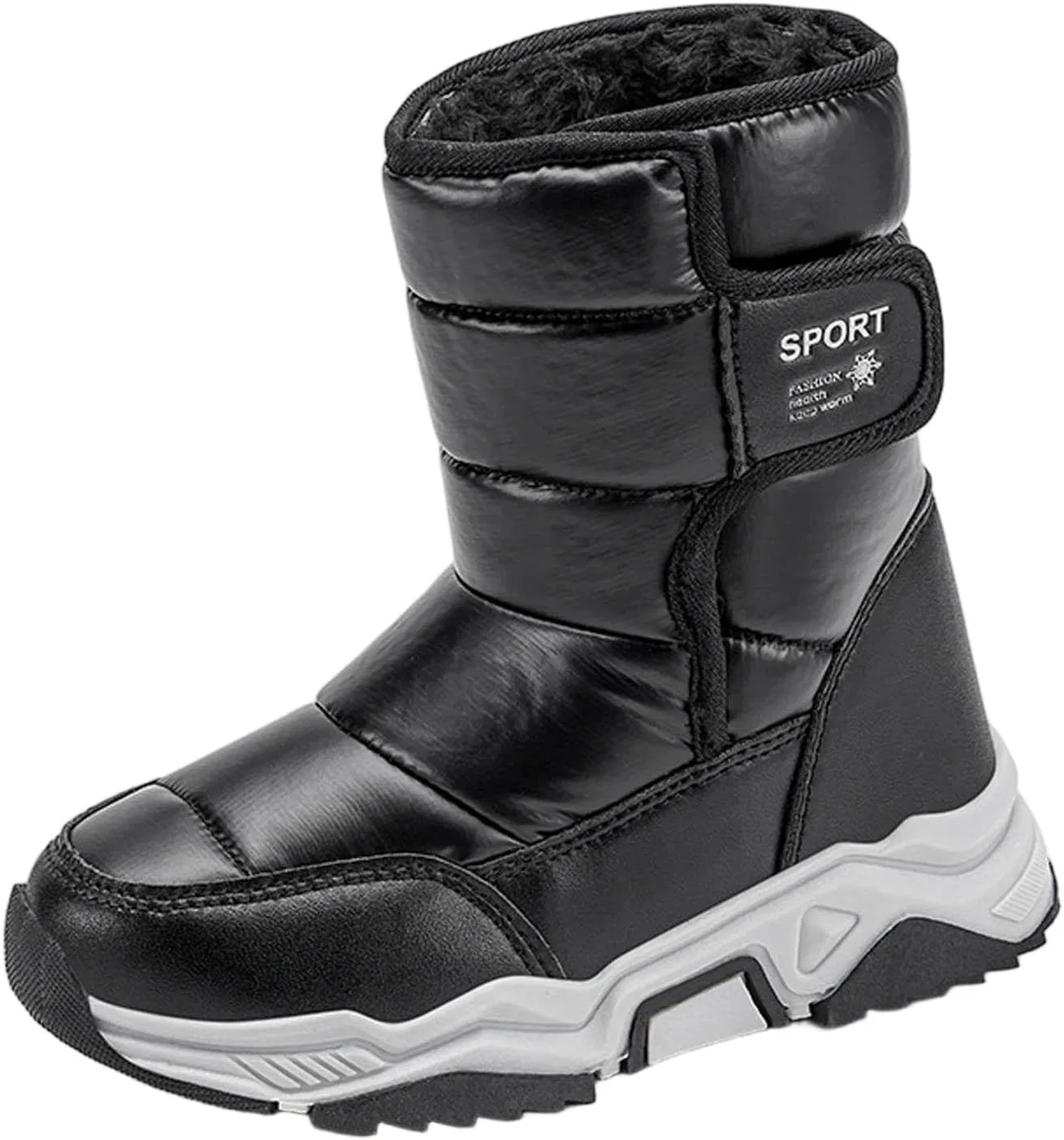 Детские зимние ботинки для девочек с принтом Metallic Boot, Black