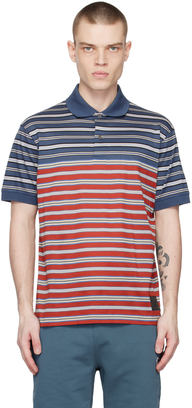 

Поло в синюю полоску Paul Smith, Серый, Поло в синюю полоску Paul Smith
