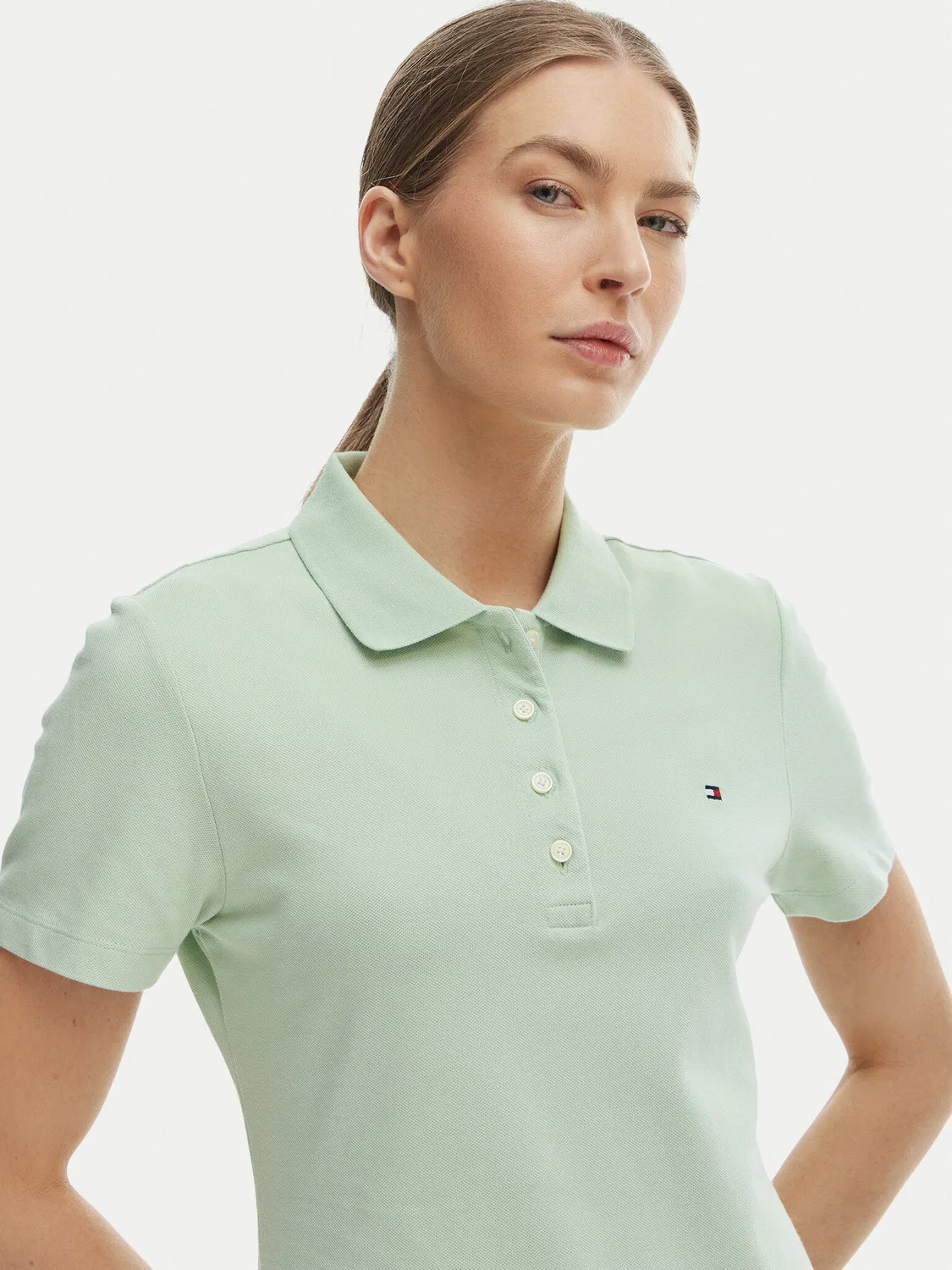Женское платье приталенного силуэта на каждый день Tommy Hilfiger, зеленый — фото 4