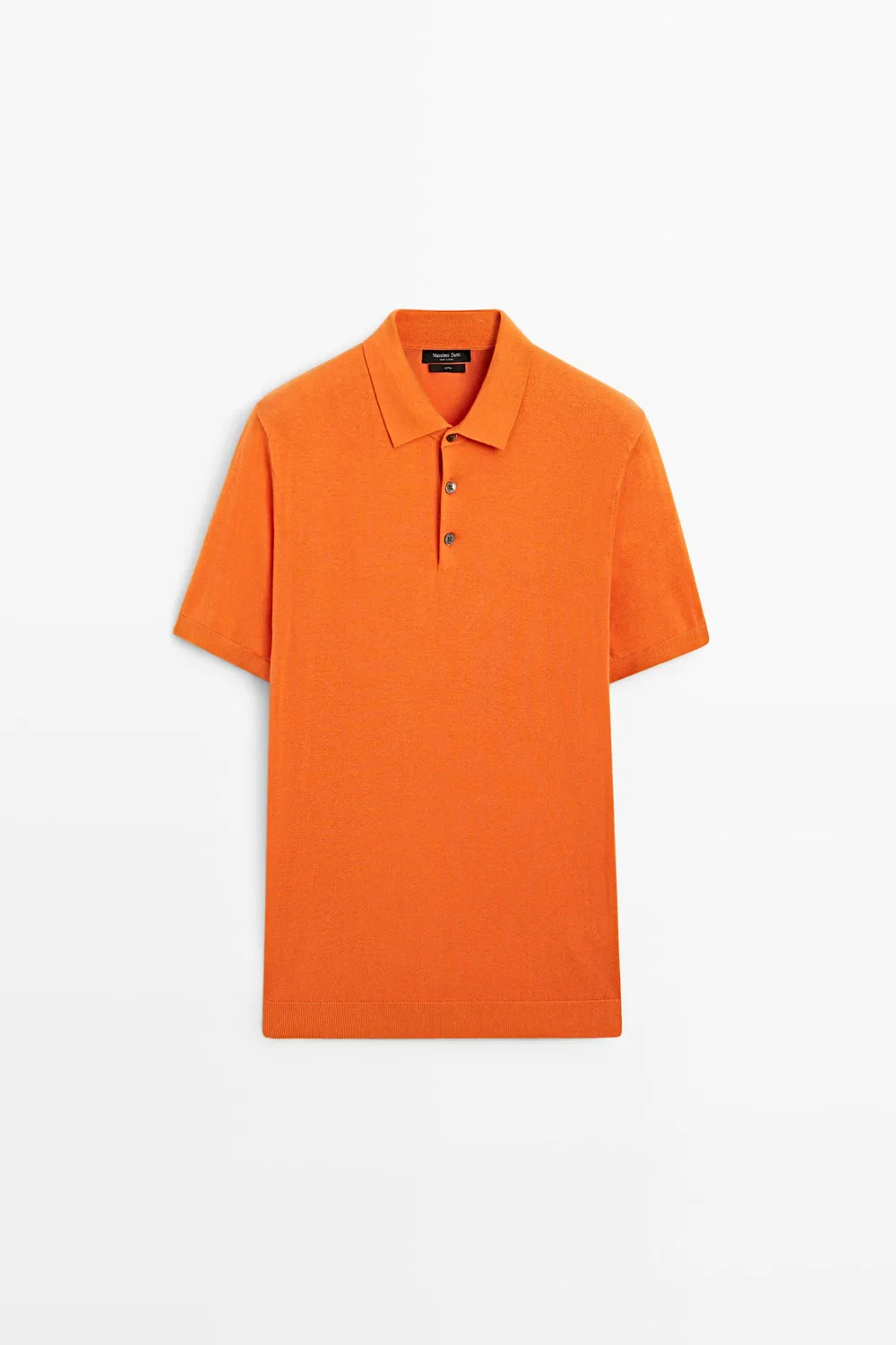 Поло Massimo Dutti 100% Cotton Knit, оранжевый — фото 2