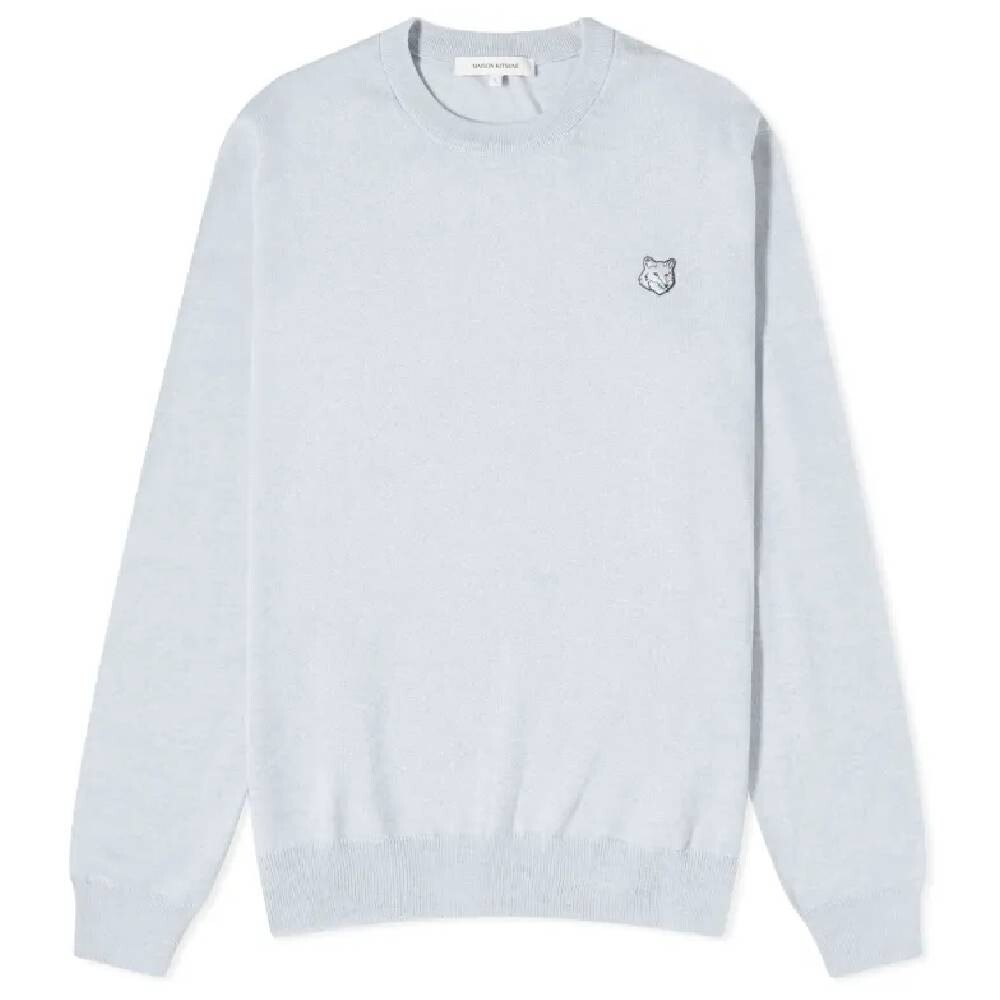 

Джемпер Maison Kitsune Bold Fox Head Patch Crew, светло-голубой, Синий, Джемпер Maison Kitsune Bold Fox Head Patch Crew, светло-голубой