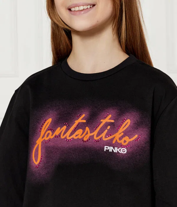 Детская футболка хлопковая T-Shirt Pinko Up, черный — фото 4