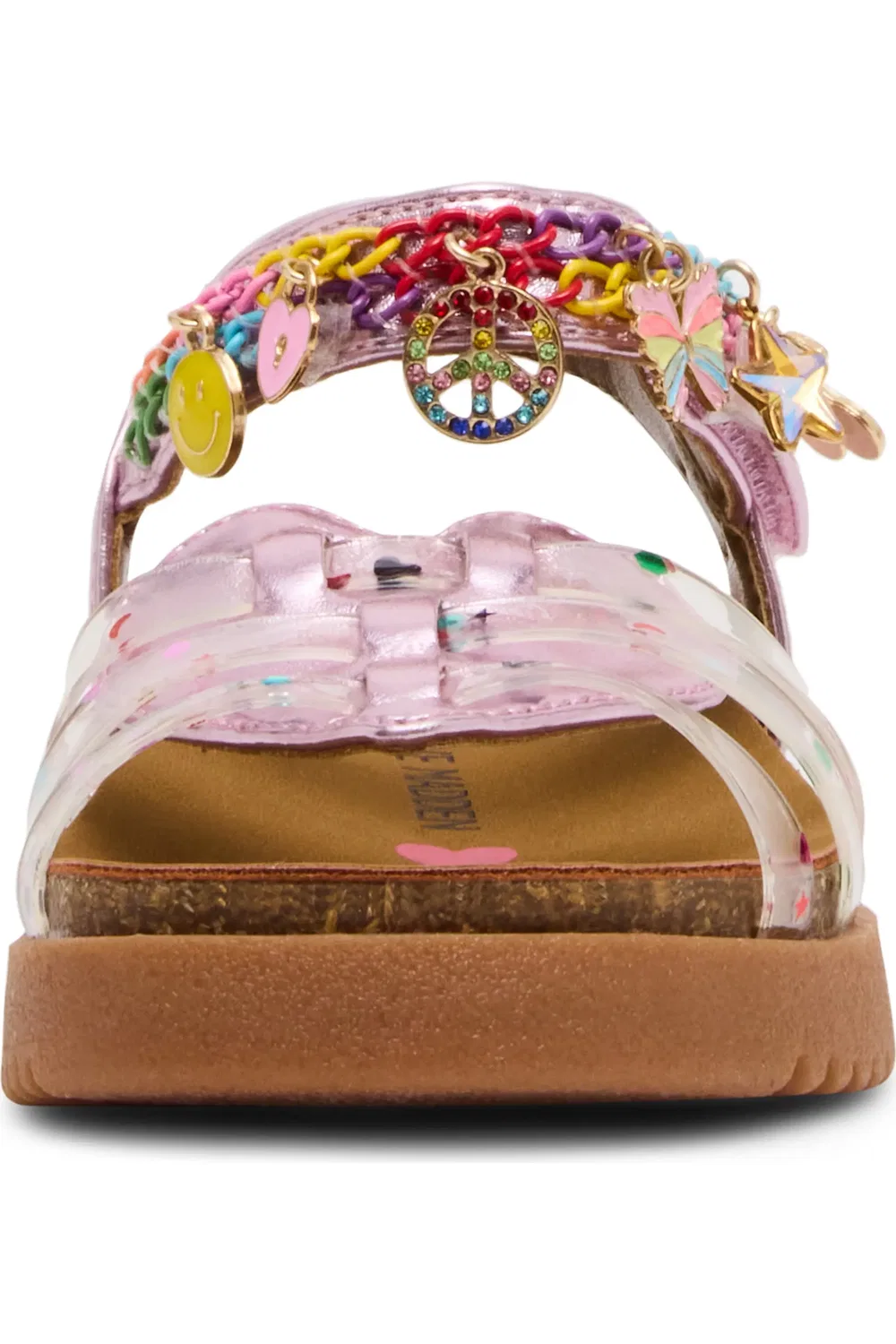 Сандалии детские с блестками и цепочками Comet Steve Madden, Pink/Clear Multi — фото 3