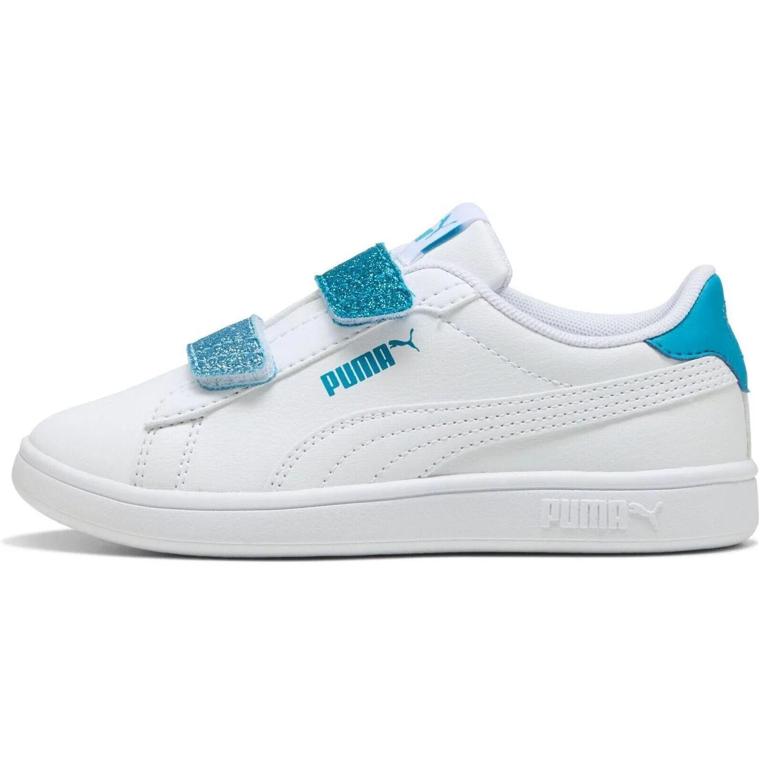 Детские кроссовки с блестками Puma Smash 3.0 L Glitter Velcro V Ps Pum, Weiß