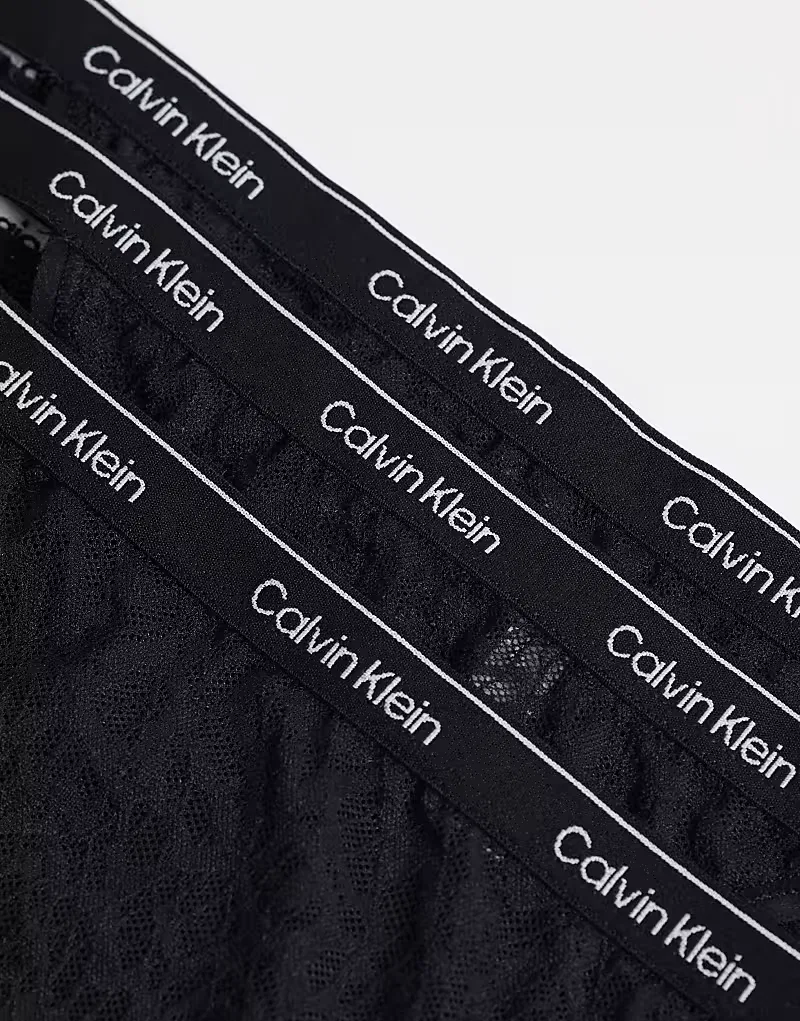 Трусы-бикини кружевные Icon 3 шт Calvin Klein, черный — фото 2
