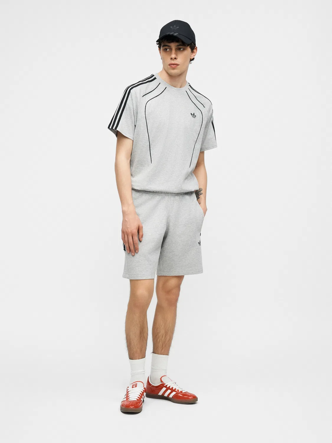 Шорты Adidas Originals свободного кроя Spacer Teamgeist 26, серый — фото 4