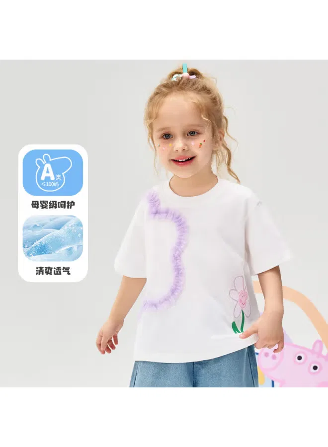 Футболка с принтом Peppa Pig, белая — фото 2