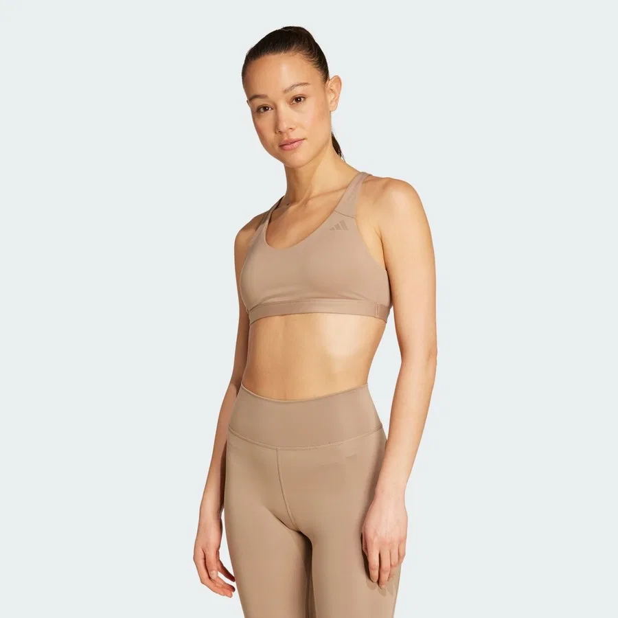 Спортивный бюстгальтер средней поддержки с моделью All Me Essentials Medium Support Bra, adidas, Коричневый
