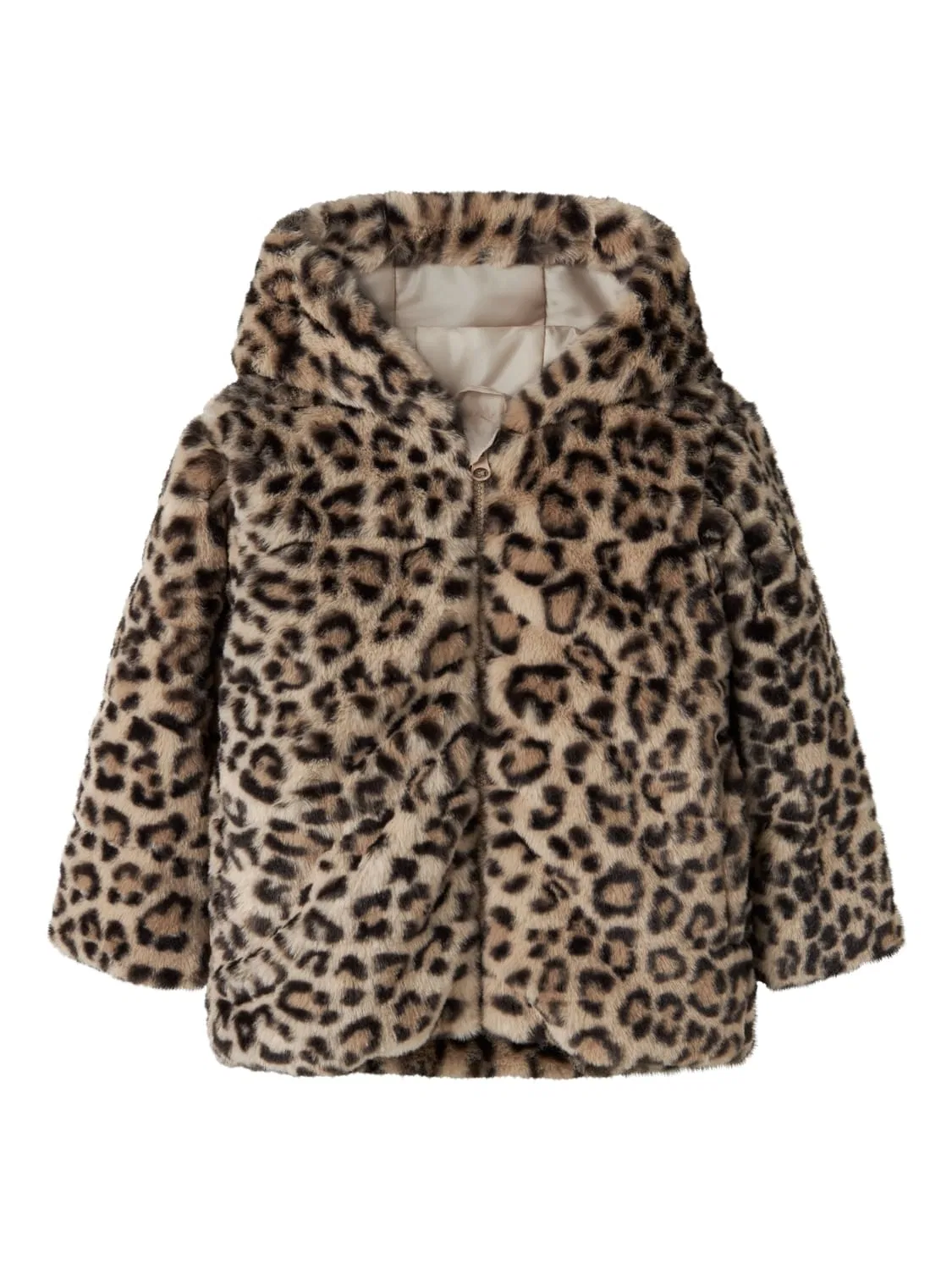 Куртка с капюшоном с леопардовым принтом NMFMILA JACKET W HOOD Name It, коричневый