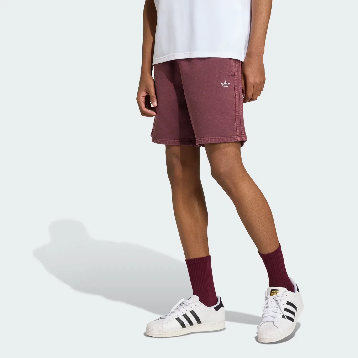 Мужские шорты из флиса Trefoil Essentials Washed 7-Inch Adidas Originals, бордовый