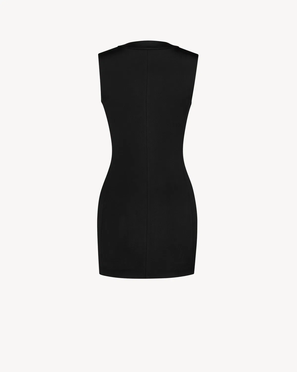 Мини-платье из парчи с пуговицами из хрусталя SAINT LAURENT, черный — фото 2