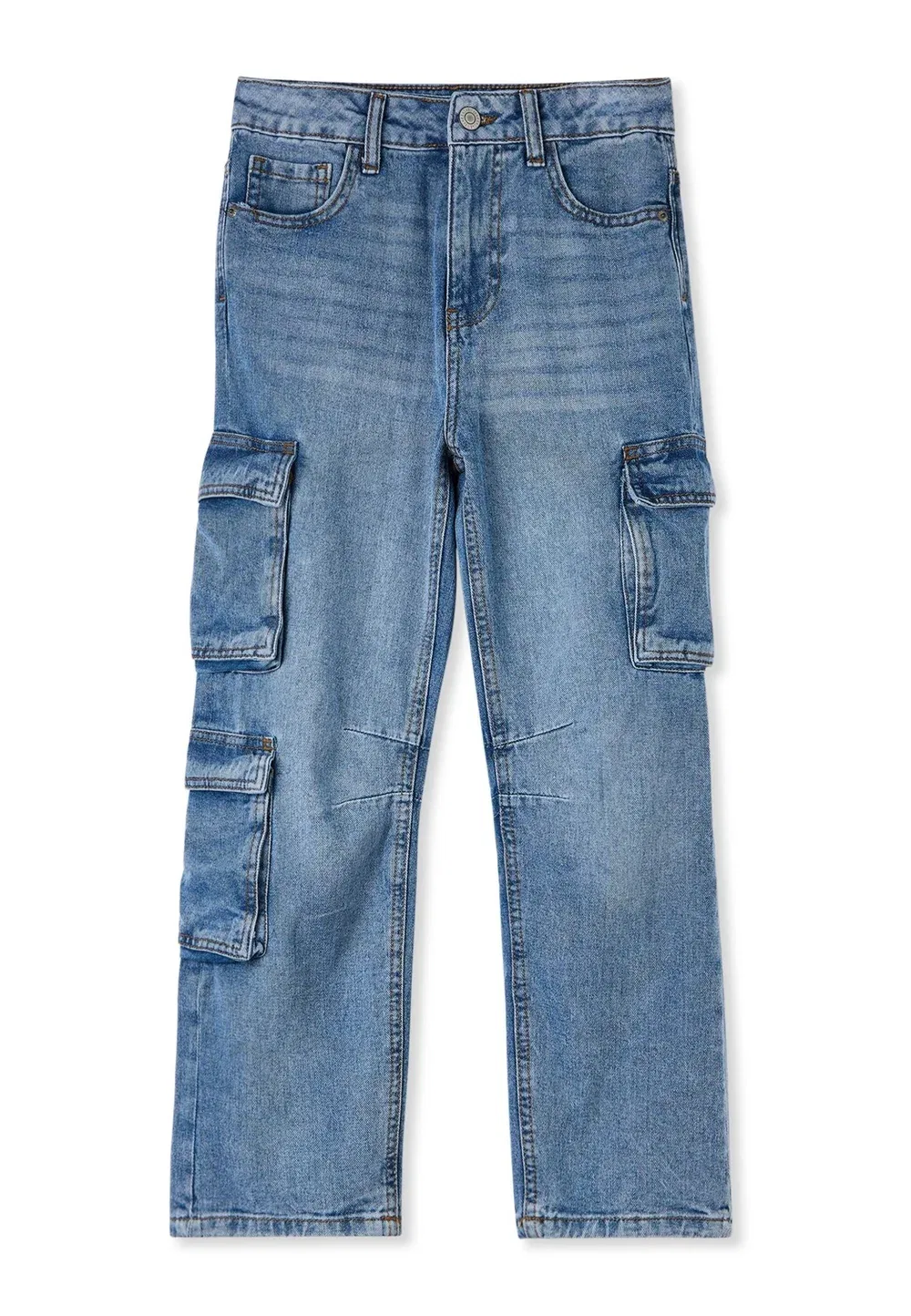 Джинсы карго с широкими штанинами - джинсы свободного кроя Terranova, Blu Denim Medio