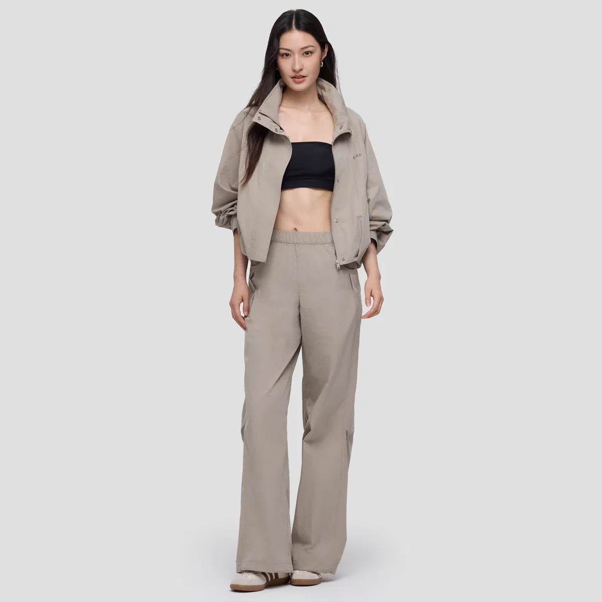 Женская куртка с воротником-стойкой Light Khaki, GAP — фото 3
