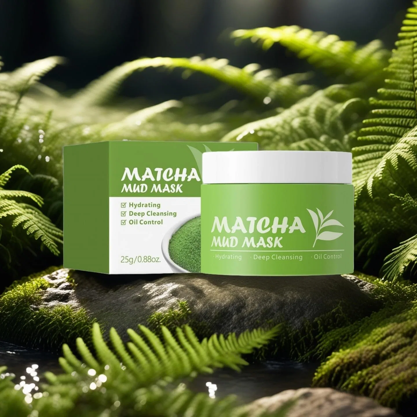 Зеленая глиняная маска для лица Matcha, 25 г Generisch — фото 4