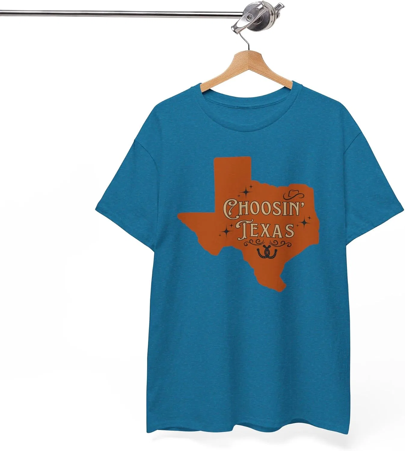 Женская футболка с принтом Choosin' Texas Country Music State Cowgirl Rodeo Ella Tee Shirt Riley Two Stepping, Antique Sapphire — фото 4
