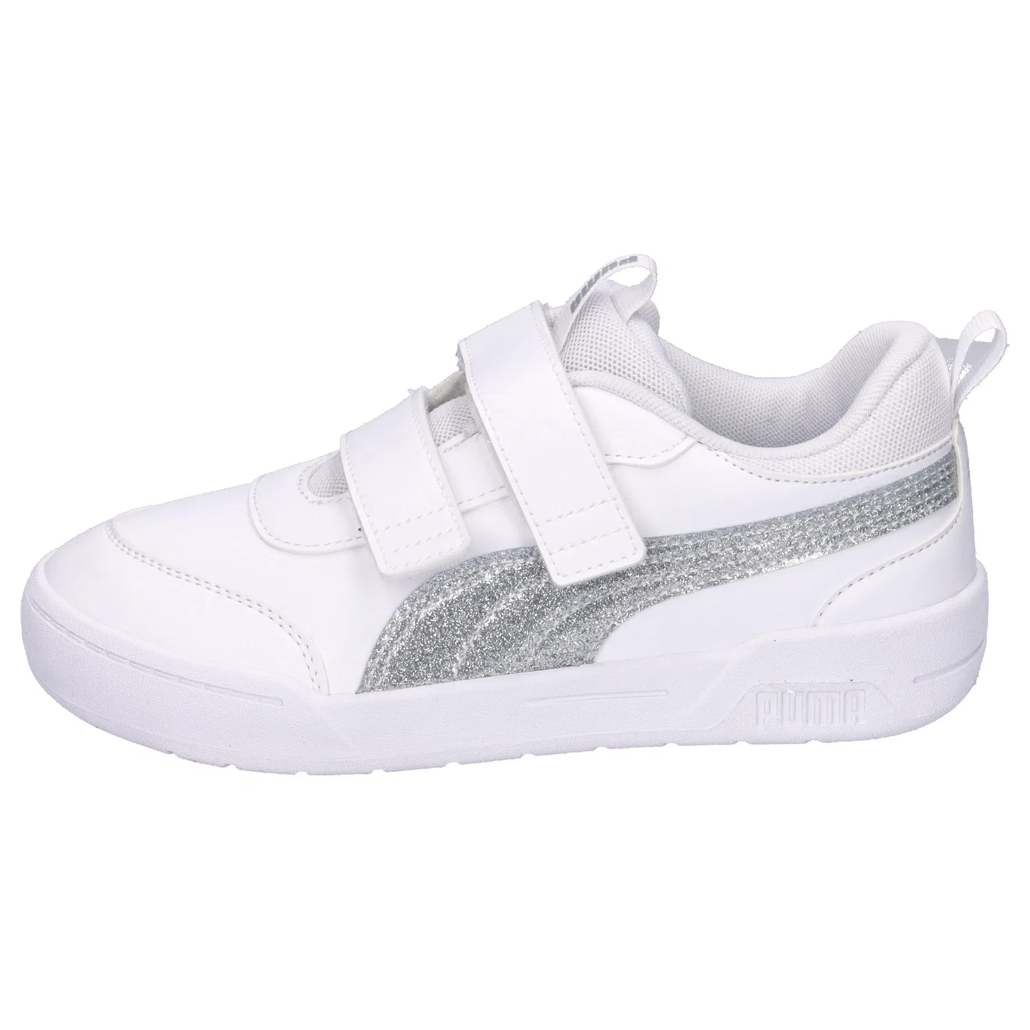 Детские кроссовки для девочек с блеском Multiflex 2 Glitz FS V PS Puma, Weiss — фото 2