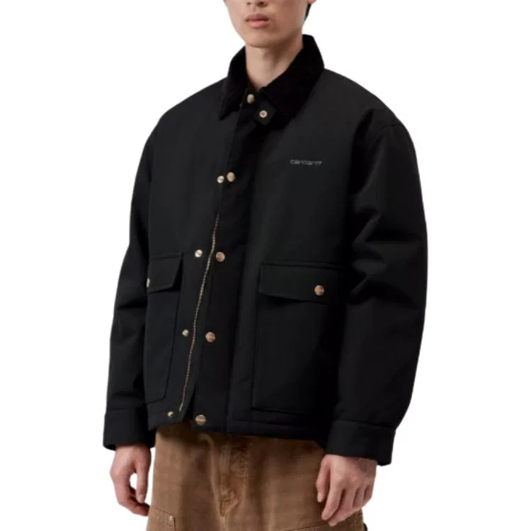 Детская куртка-пуховик с воротником-стойкой Carhartt WIP, Black — фото 4