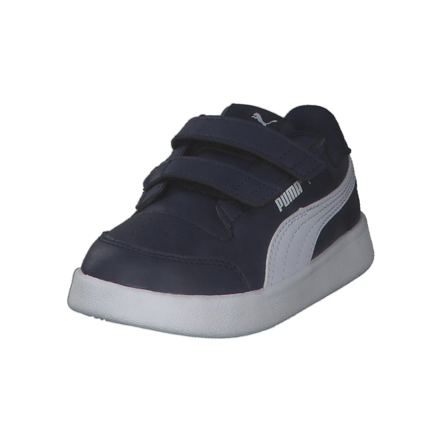 Детские кроссовки с замшевыми вставками Shuffle V Puma, Dunkelblau Weiss — фото 4